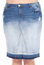 Load image into Gallery viewer, Blue Blush Ombre Wash Denim Skirt