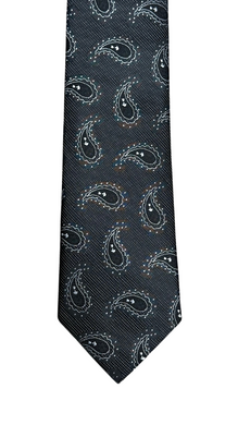 Basic Black & White Paisley Tie