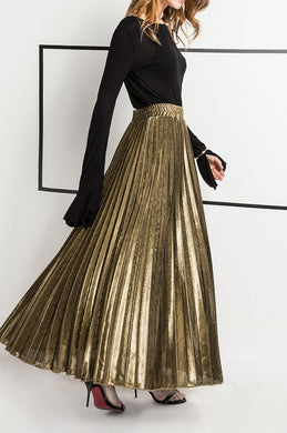 Golden Pleated Skirt