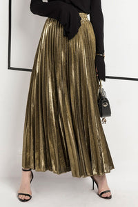 Golden Pleated Skirt