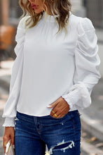 Load image into Gallery viewer, Bright White Bubble Sleeve Blouse