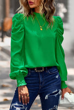 Load image into Gallery viewer, Bright Green Bubble Sleeve Blouse