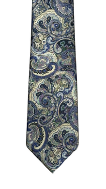 Gold & Blue Vintage Paisley Tie