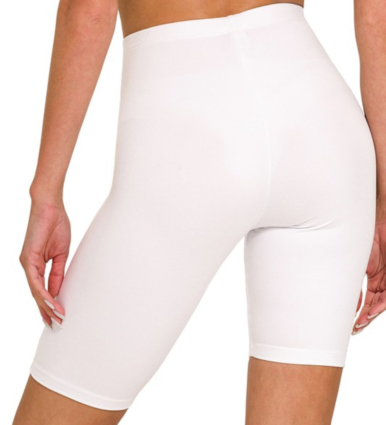 White Brushed Microfiber Layering Shorts