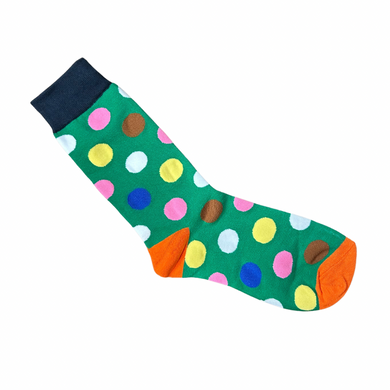 Green Multicolor Dot Socks