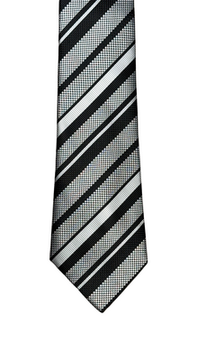 Black & White Checker Stripe Tie