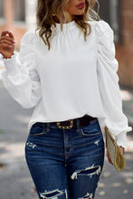 Load image into Gallery viewer, Bright White Bubble Sleeve Blouse