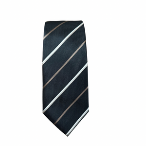 Black Champagne Striped Tie