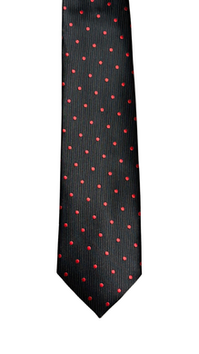 Black Pinstripe & Red Dot Tie