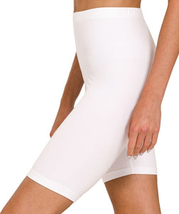 White Brushed Microfiber Layering Shorts