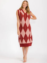 Load image into Gallery viewer, SLEEVELESS V-NECK PRINTED COLORBLOCK MIDI DRESS