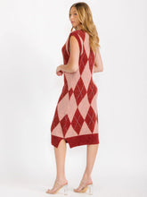 Load image into Gallery viewer, SLEEVELESS V-NECK PRINTED COLORBLOCK MIDI DRESS