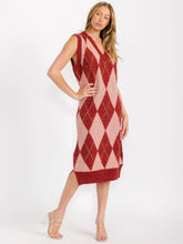 Load image into Gallery viewer, SLEEVELESS V-NECK PRINTED COLORBLOCK MIDI DRESS