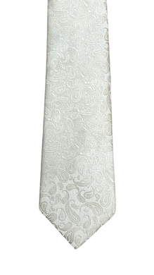 Cream Monochrome Paisley Tie