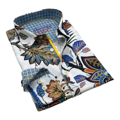 Alvaro White Contrast Sleeve Dress Shirt