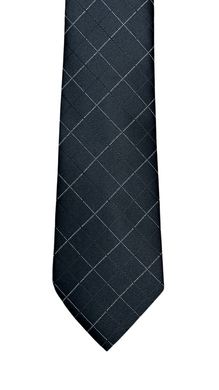 Black Pinstripe Plaid Tie