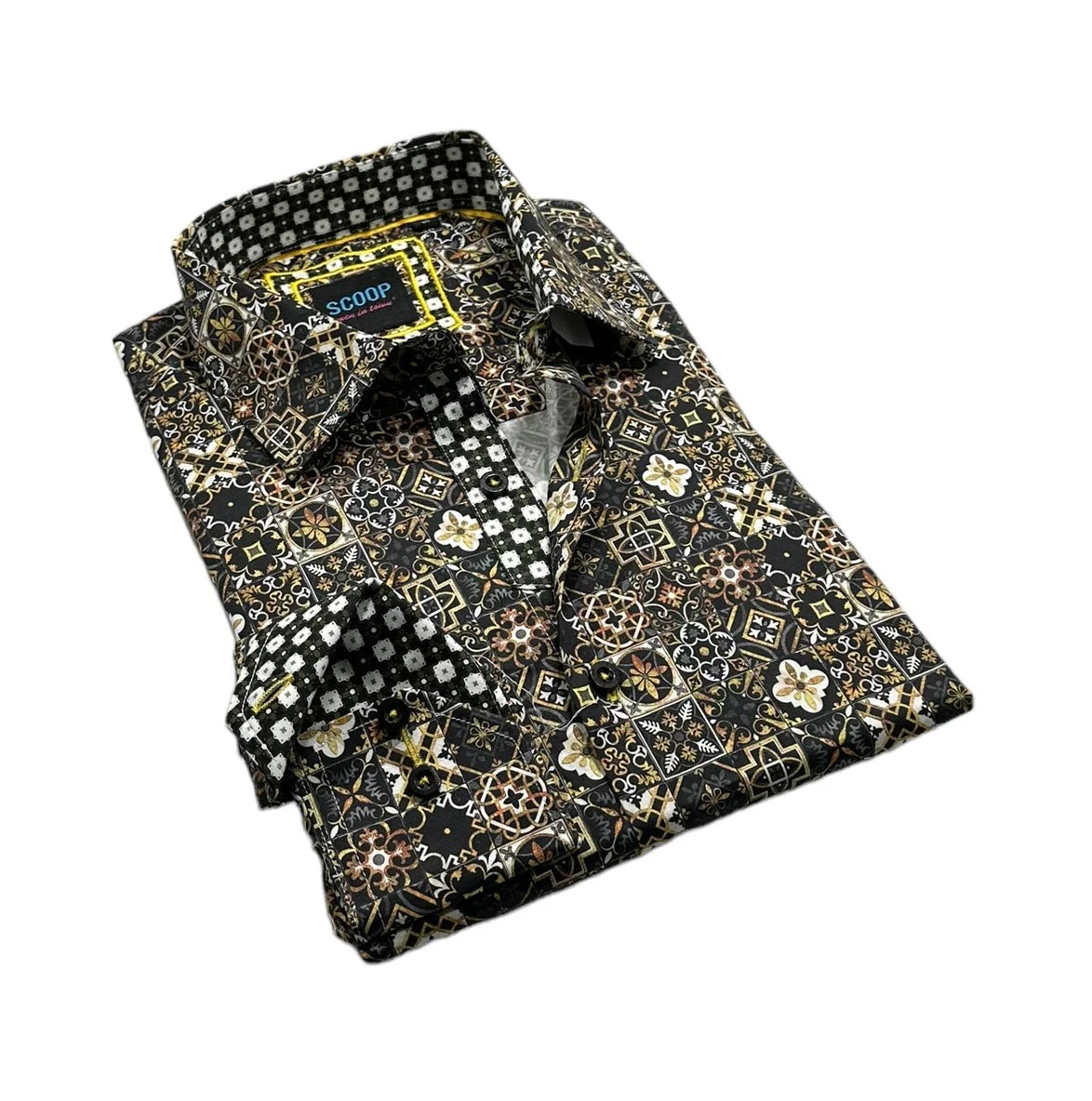 Barker Cognac Contrast Sleeve Dress Shirt