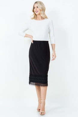 Black Crochet Bottom Slip Extender Skirt