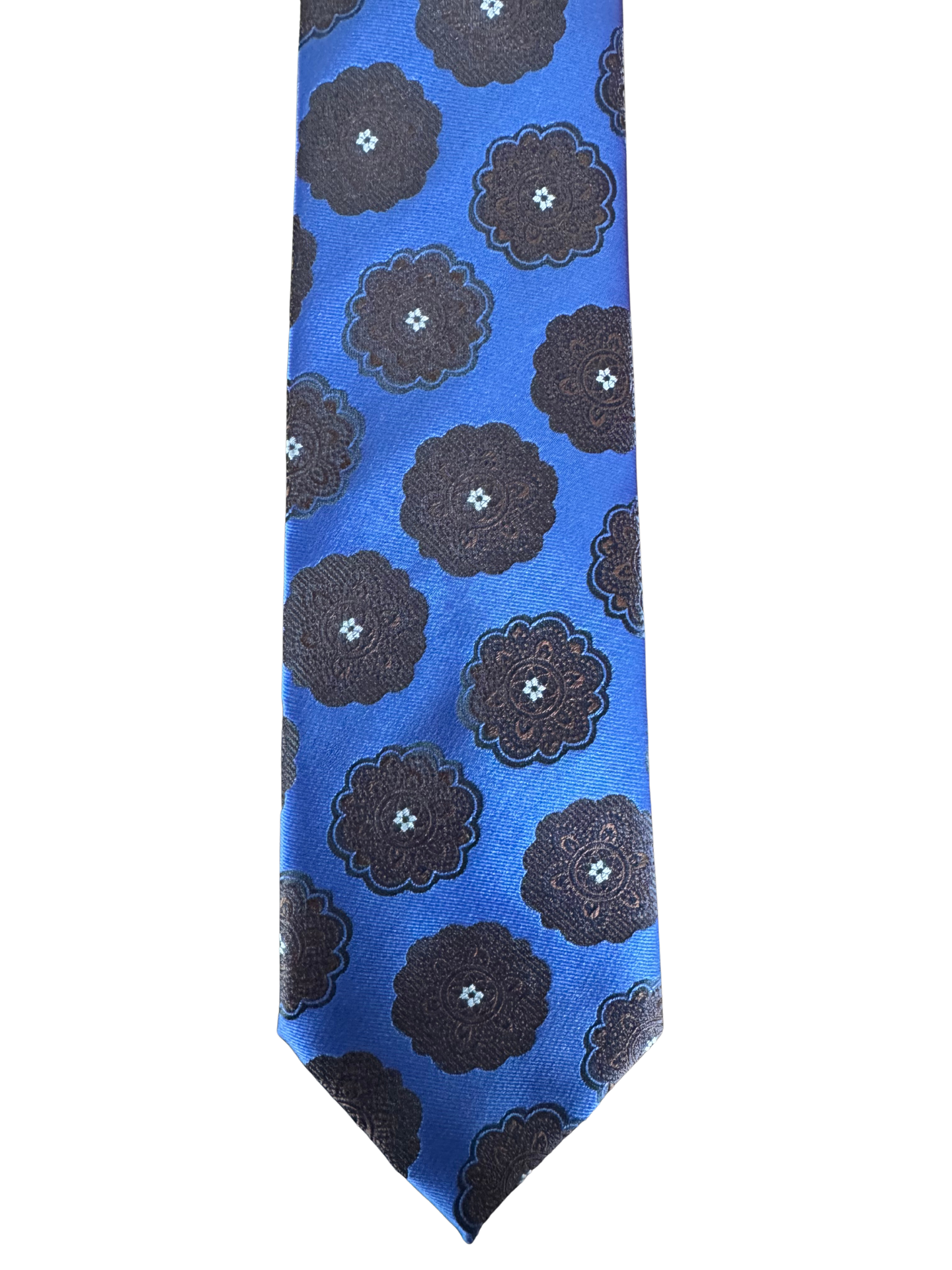 Blue Floral-Medallion Tie