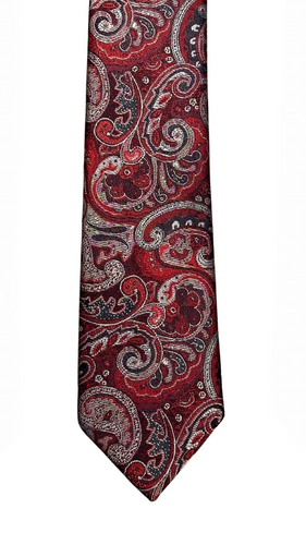 Red & Navy Vintage Paisley Tie