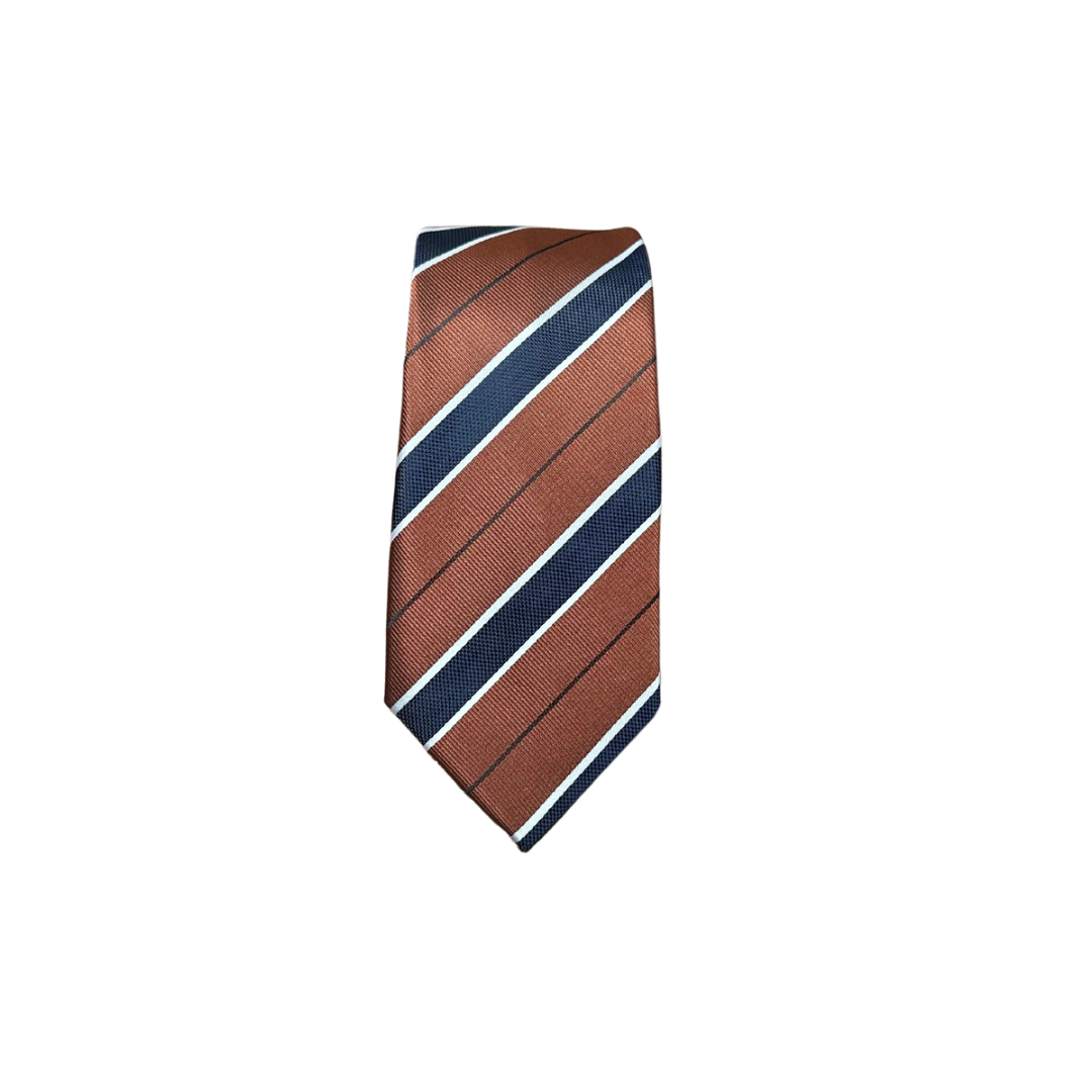 Burnt Orange & Navy Tie