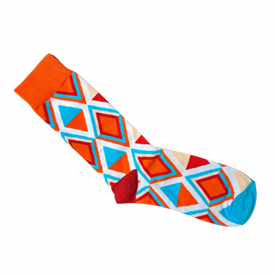 Orange & Teal Diamond Socks