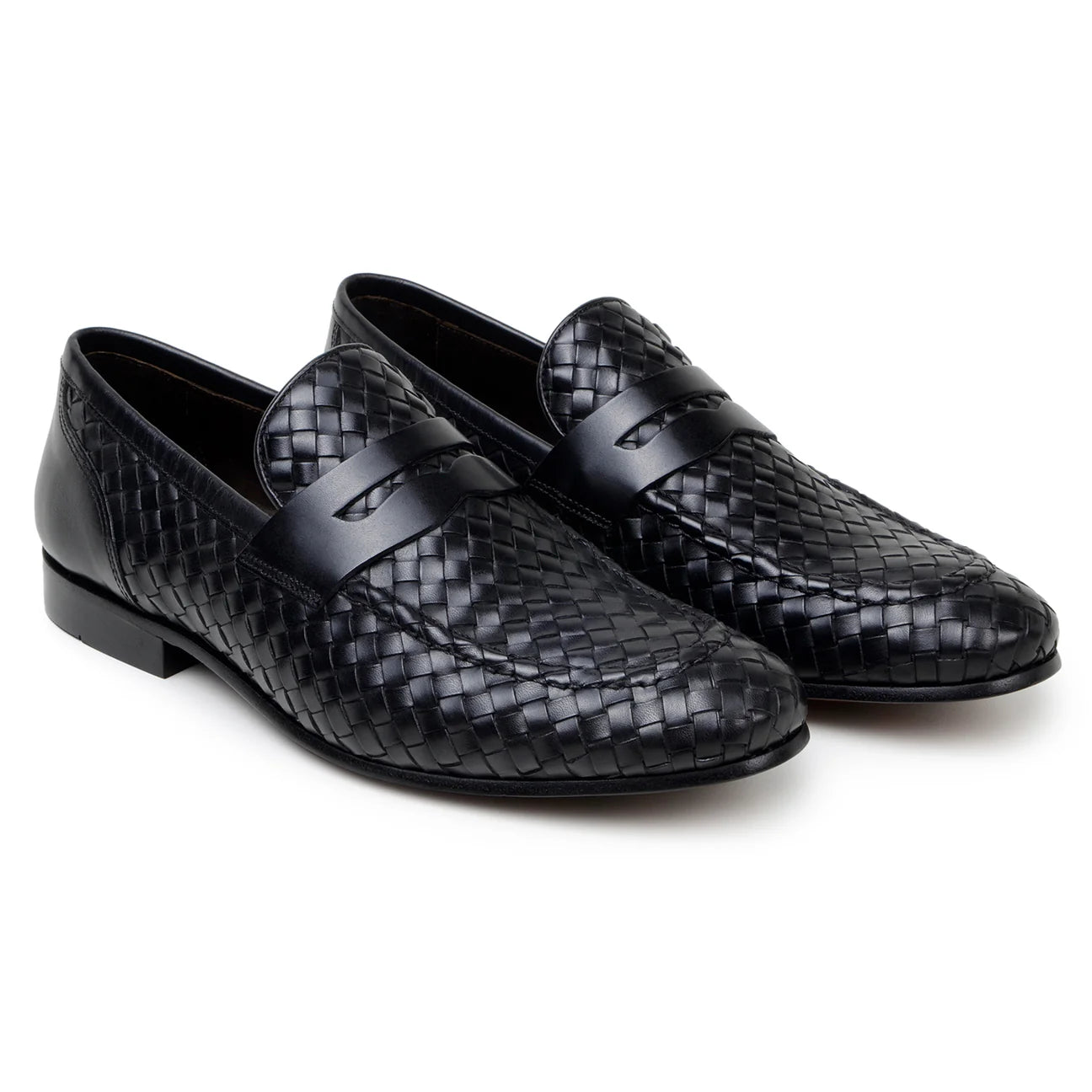 Luca Black Basketweave Shoes