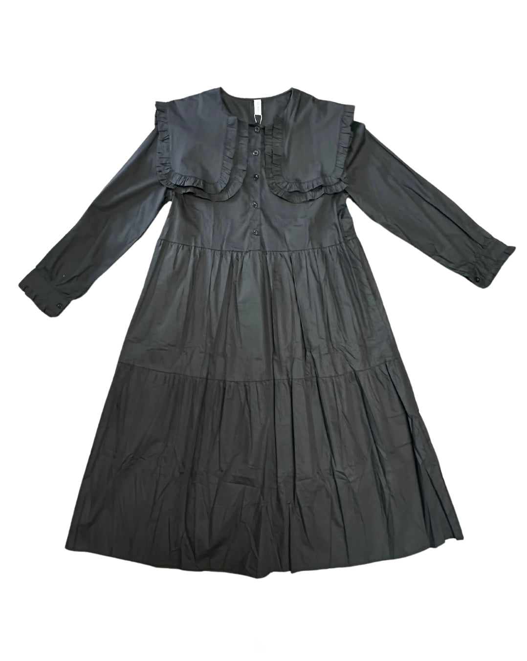 Black Smocked Collar Dress