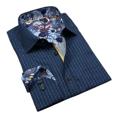 Gatine Indigo Contrast Sleeve Dress Shirt