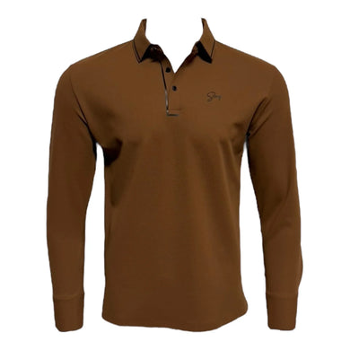 Genesis Cognac Scoop Polo Dress Shirt