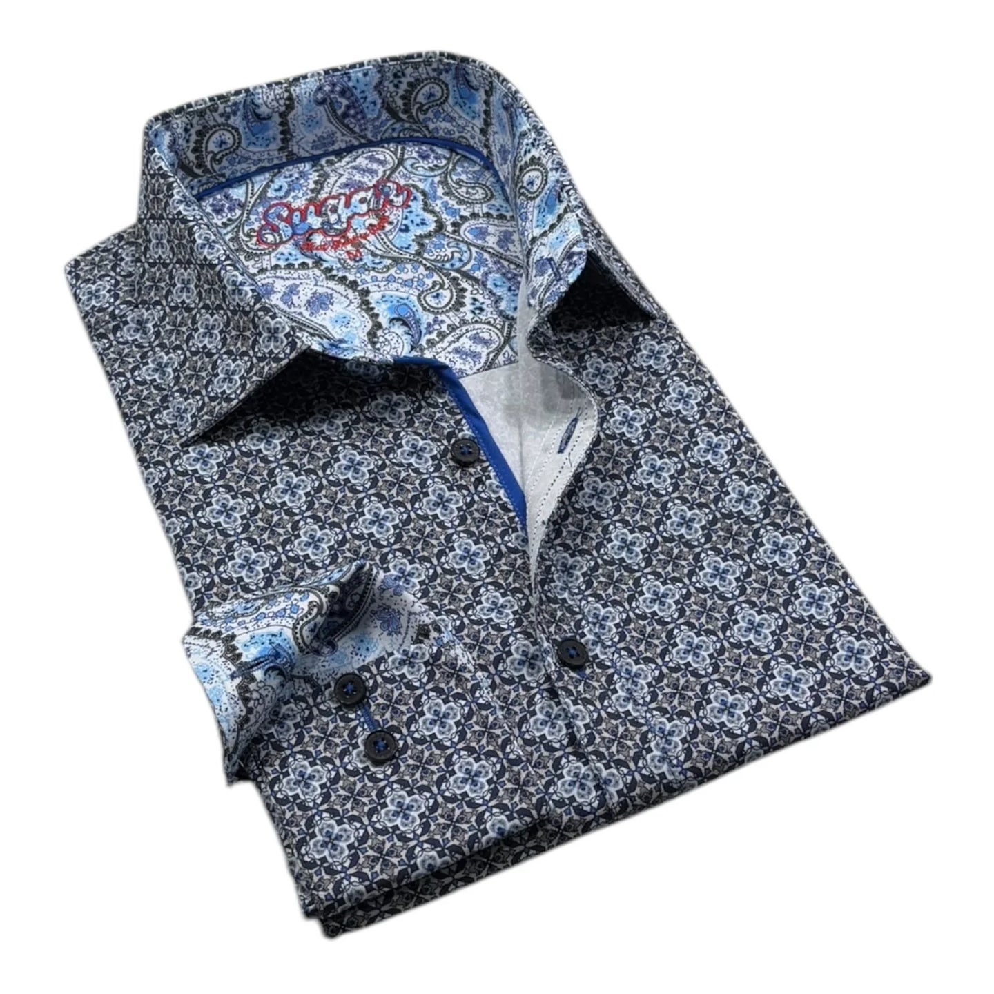 Guy Steel Contrast Sleeve Dress Shirt