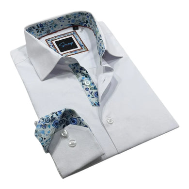 Hail Cloud Contrast Sleeve Dress Shirt