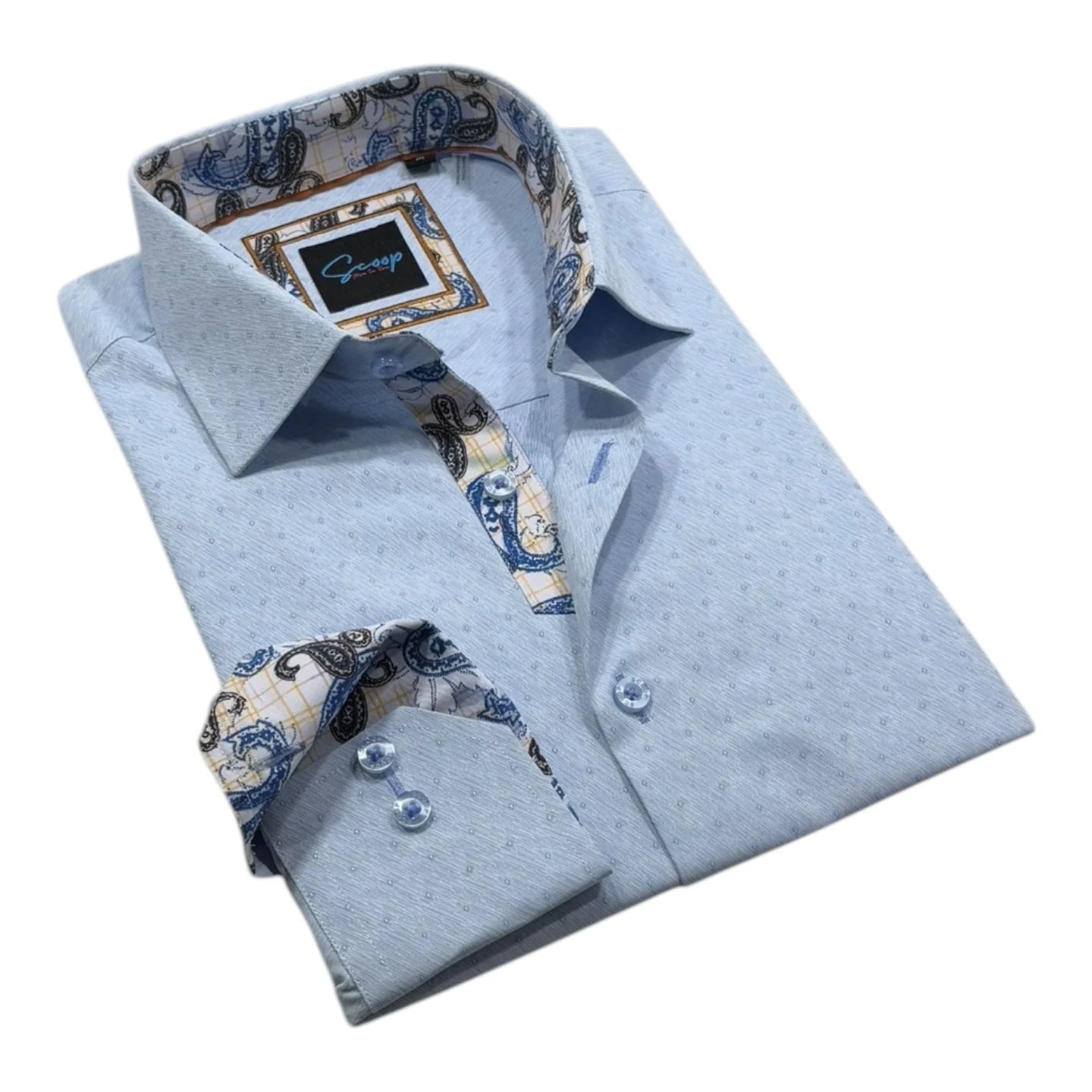 Hail Powder Contrast Sleeve Dress Shirt