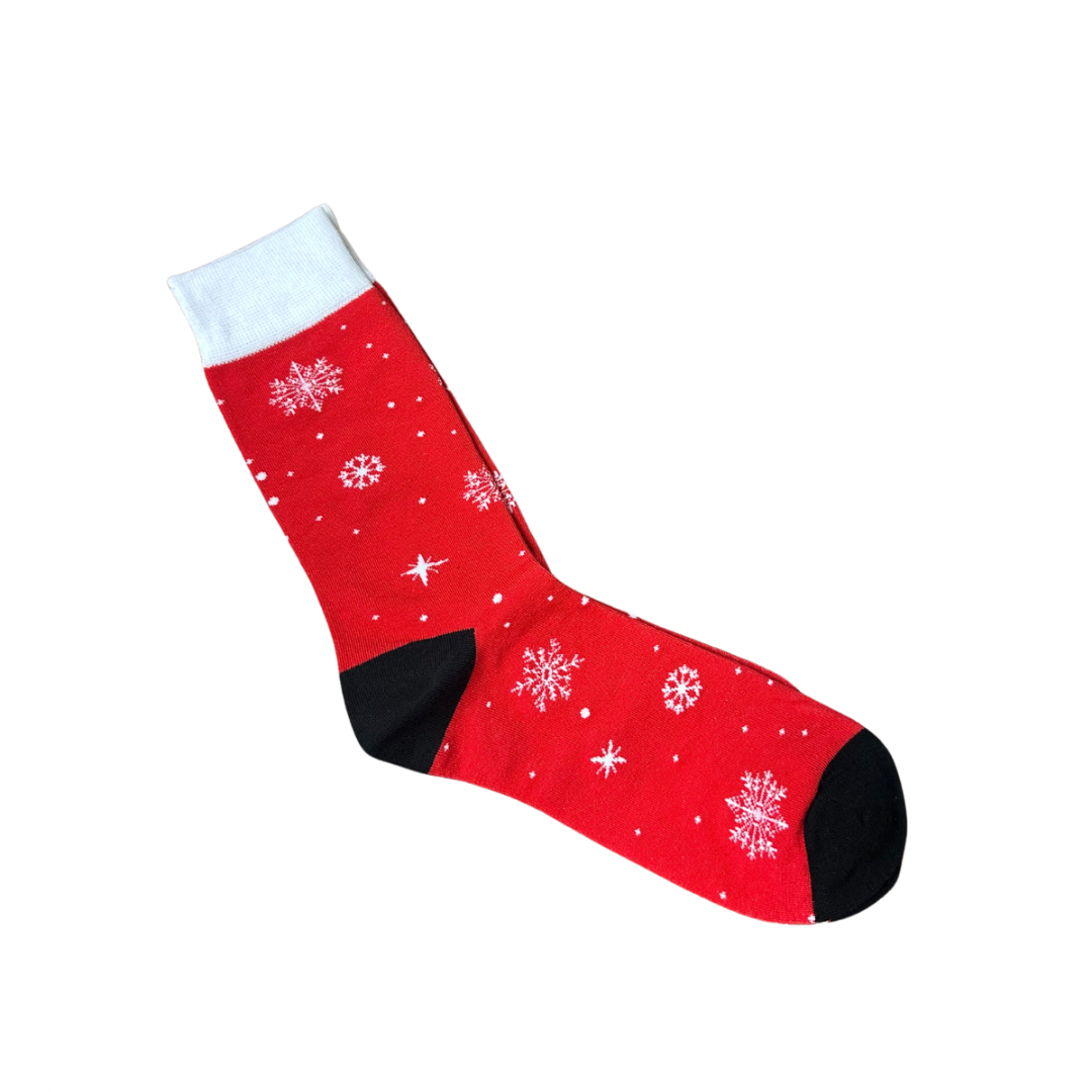 Red Snowflake Socks