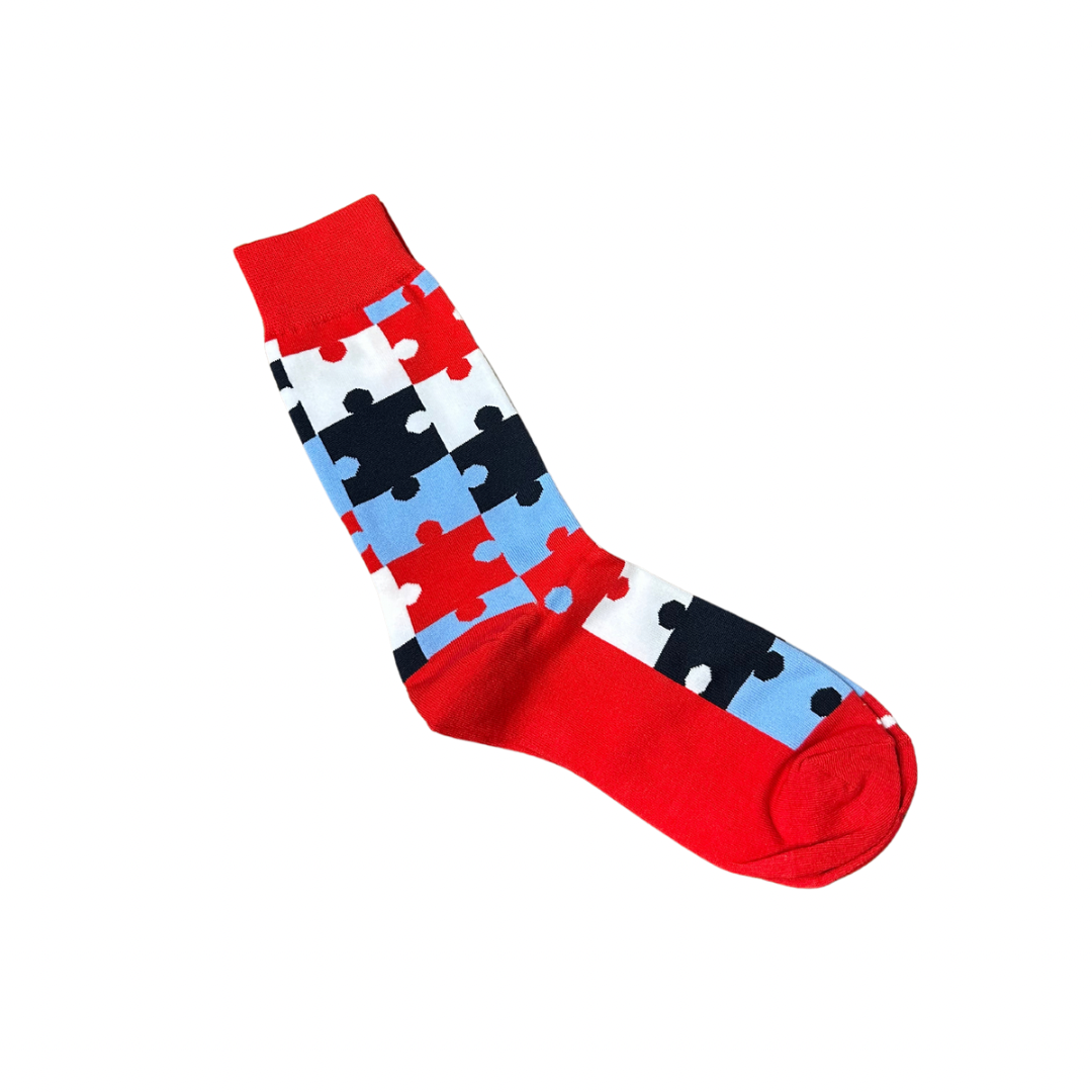 RWB Puzzle Socks