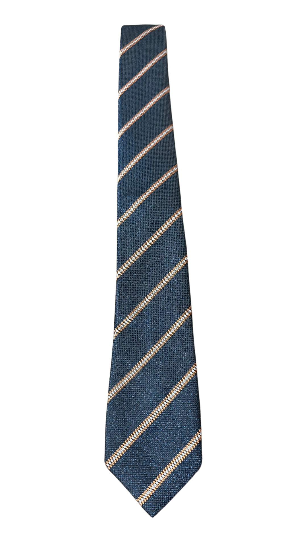 Navy Knit Stripe Tie