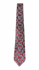 Red Checker Paisley Tie