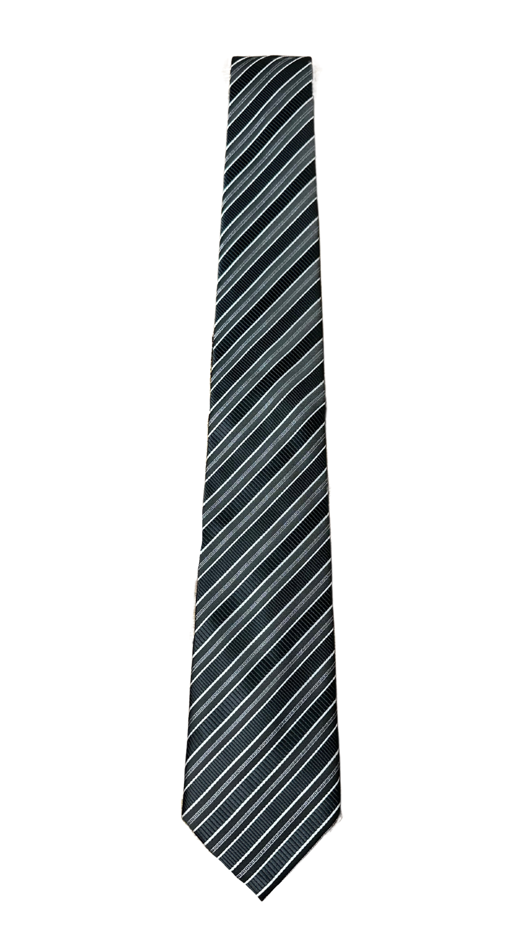 Black Silver Striped Tie