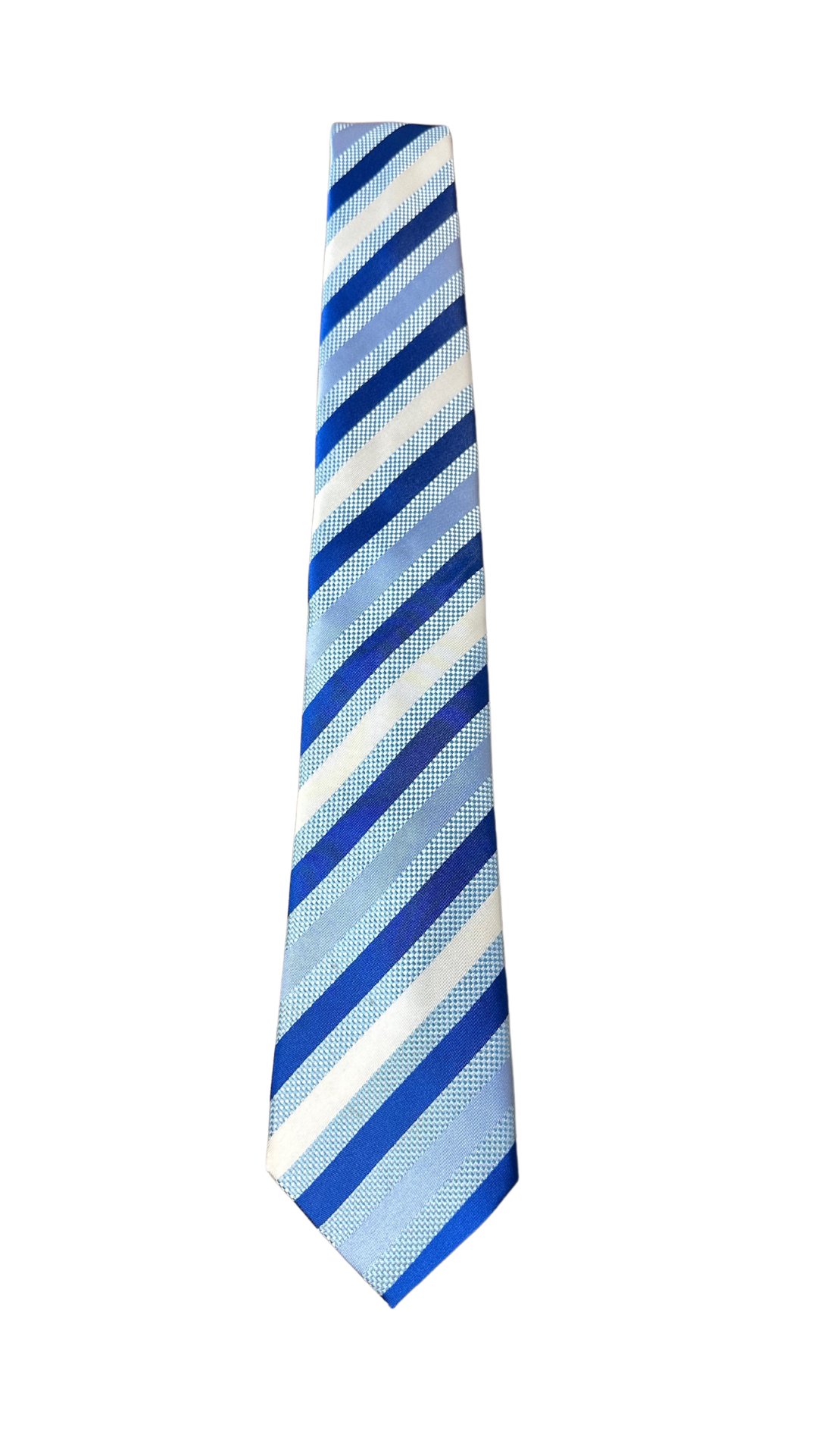 Baby Blue & White Striped Tie