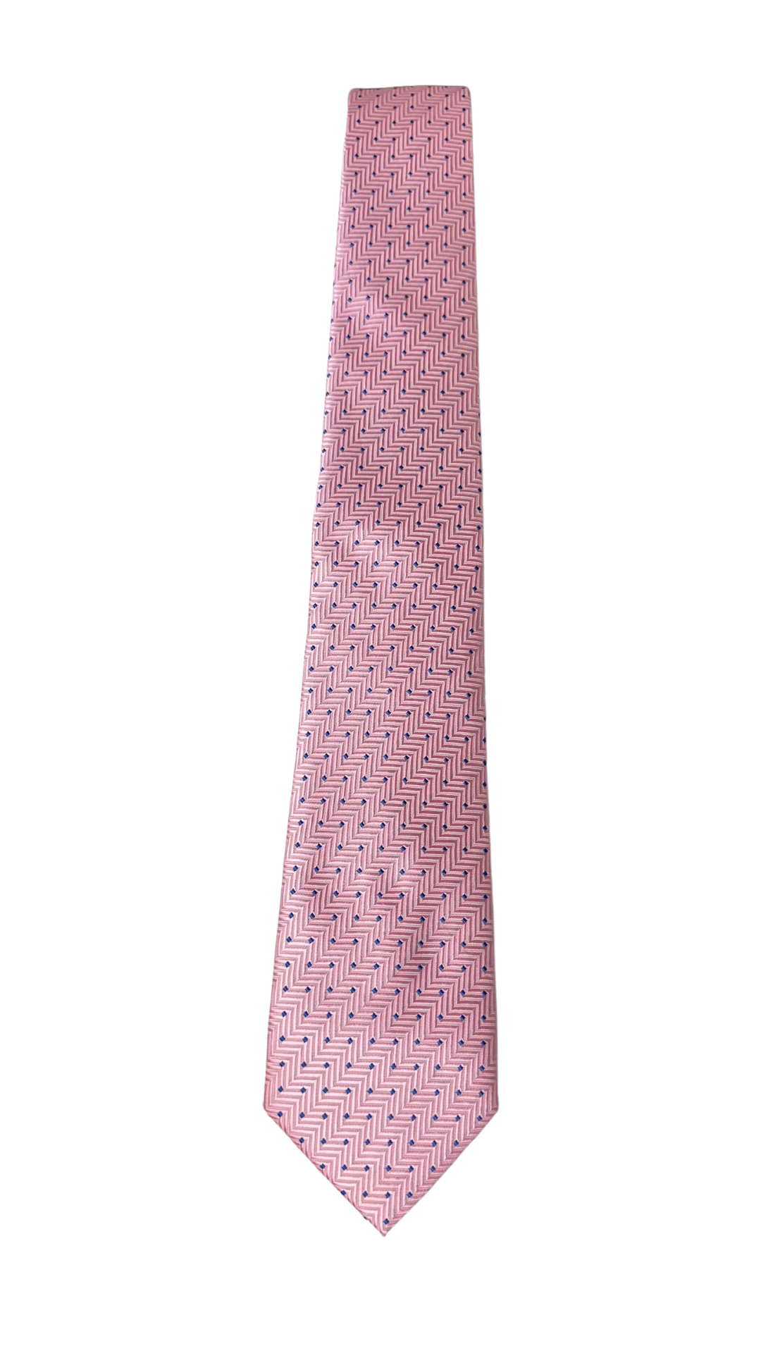 Pink Chevron & Blue Dot Tie