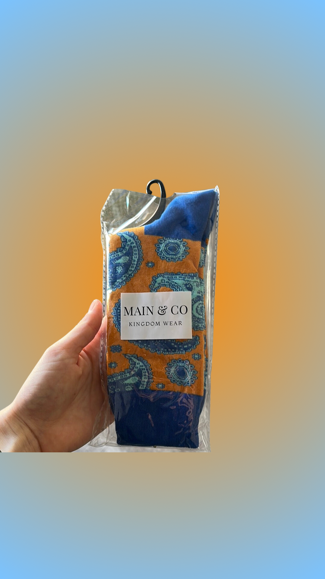 Orange & Blue Paisley Socks