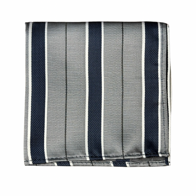 Silver & Navy Stripe Handkerchief