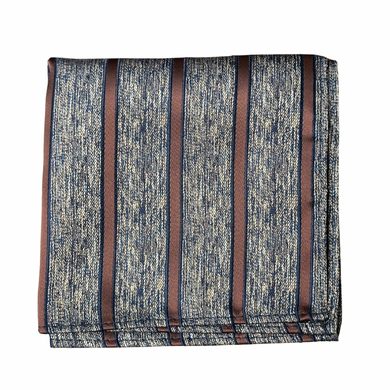 Navy Rust Stripe Handkerchief