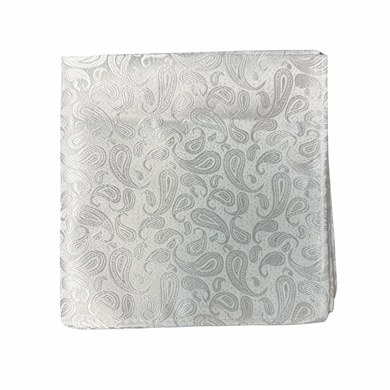 Pure White Paisley Handkerchief