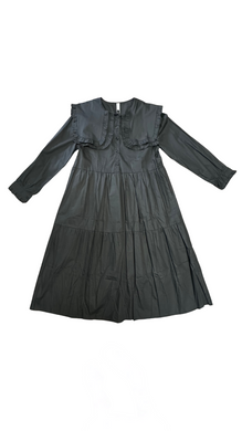 Black Smocked Collar Dress