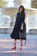 Load image into Gallery viewer, Berlin Black Scalloped Dress
