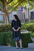 Load image into Gallery viewer, Athens Black Creme Lined Dress