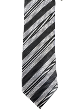 Black-Silver Striped Tie