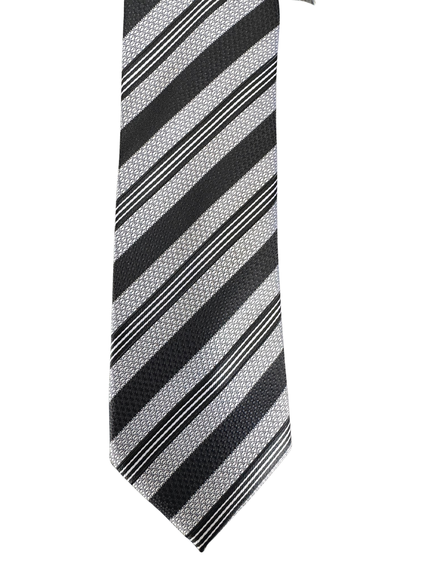 Black-Silver Striped Tie