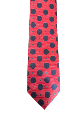 Red Navy-Polka Dot Tie